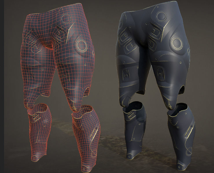 30 SCIFI LEGS with 4k Textures and UVS for ALL Softwares  Low-poly 3D model_3