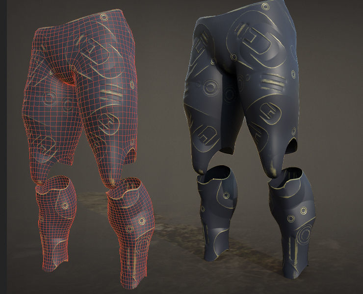 30 SCIFI LEGS with 4k Textures and UVS for ALL Softwares  Low-poly 3D model_26