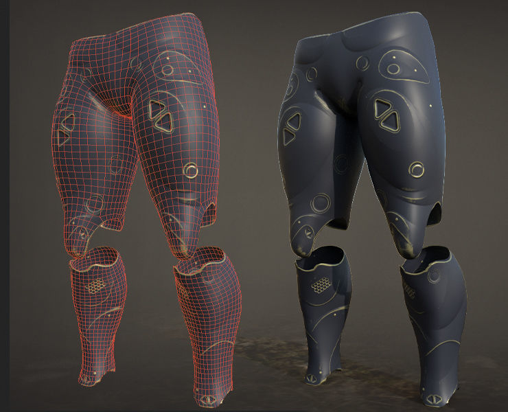 30 SCIFI LEGS with 4k Textures and UVS for ALL Softwares  Low-poly 3D model_4