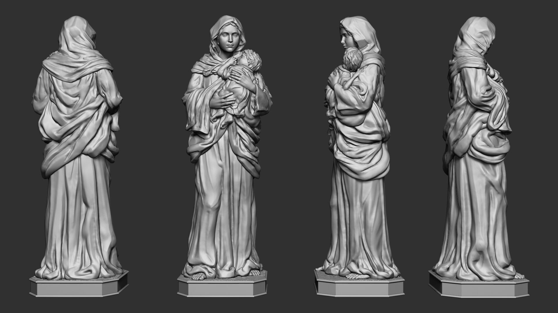 Virgin Mary 3D print model_1