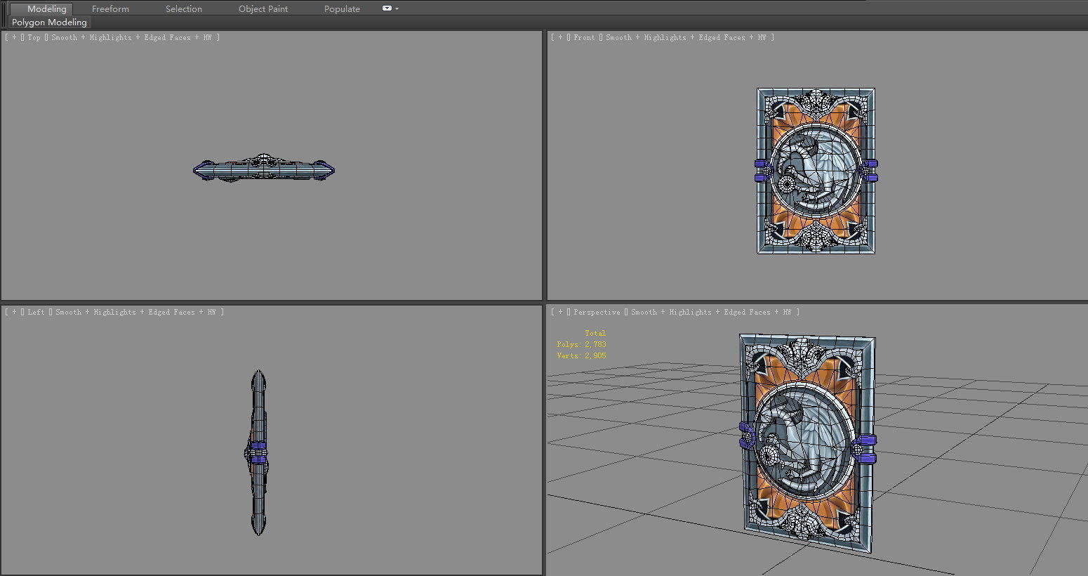 Cartoon Dragon Card Low-poly 3D model_4