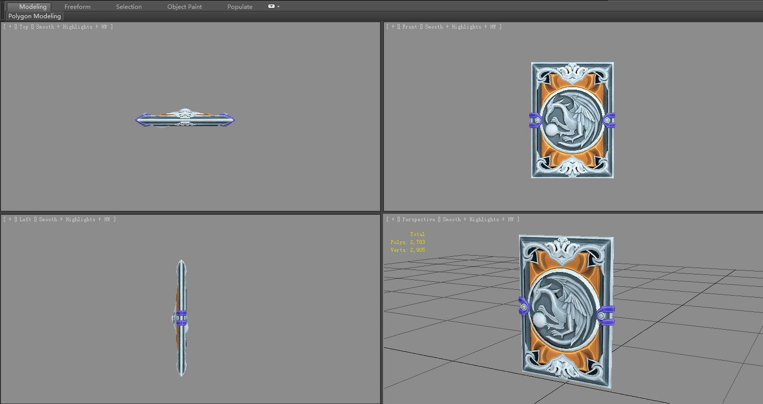 Cartoon Dragon Card Low-poly 3D model_3