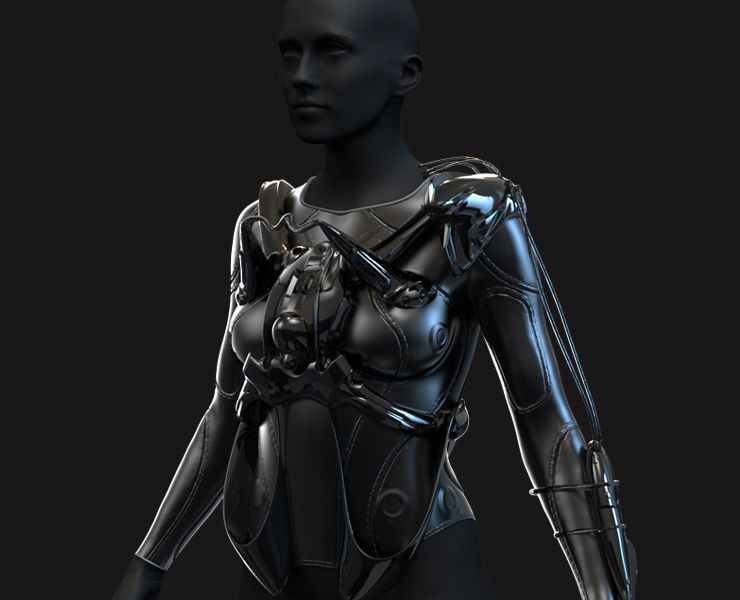 27 Female Scifi Suits KitBash with Uvs Plus ZTL LP HP Low-poly 3D model_12
