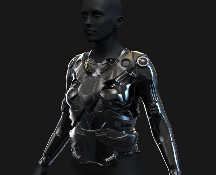 27 Female Scifi Suits KitBash with Uvs Plus ZTL LP HP Low-poly 3D model_4