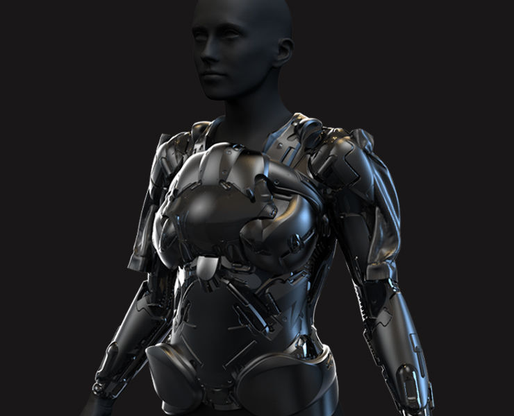 27 Female Scifi Suits KitBash with Uvs Plus ZTL LP HP Low-poly 3D model_1