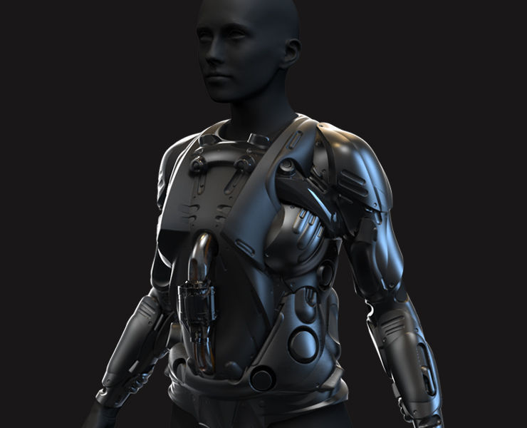 27 Female Scifi Suits KitBash with Uvs Plus ZTL LP HP Low-poly 3D model_10