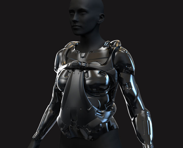 27 Female Scifi Suits KitBash with Uvs Plus ZTL LP HP Low-poly 3D model_7