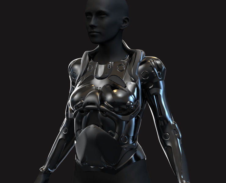 27 Female Scifi Suits KitBash with Uvs Plus ZTL LP HP Low-poly 3D model_9