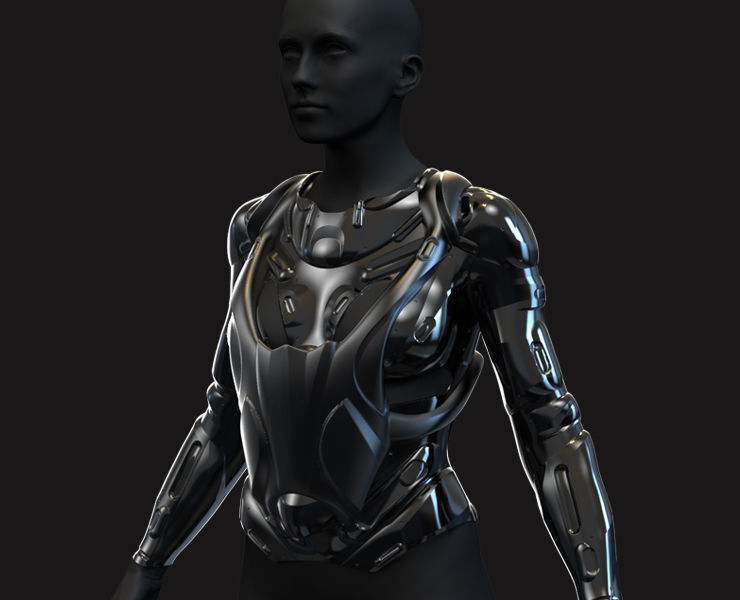 27 Female Scifi Suits KitBash with Uvs Plus ZTL LP HP Low-poly 3D model_8