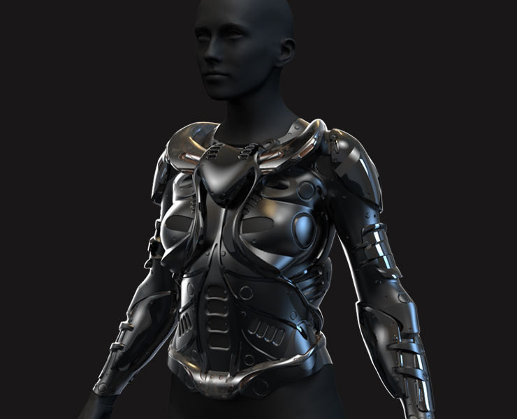 27 Female Scifi Suits KitBash with Uvs Plus ZTL LP HP Low-poly 3D model_15