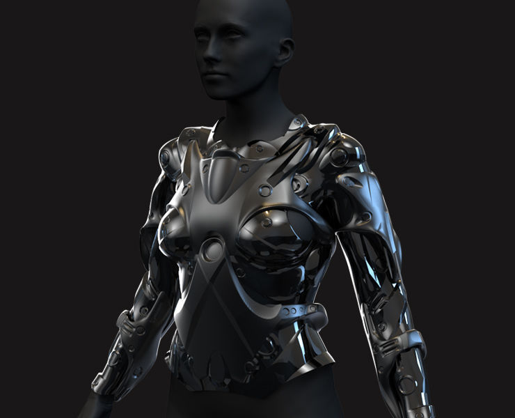 27 Female Scifi Suits KitBash with Uvs Plus ZTL LP HP Low-poly 3D model_2
