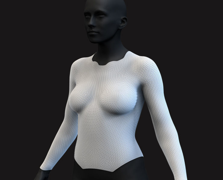 27 Female Scifi Suits KitBash with Uvs Plus ZTL LP HP Low-poly 3D model_19
