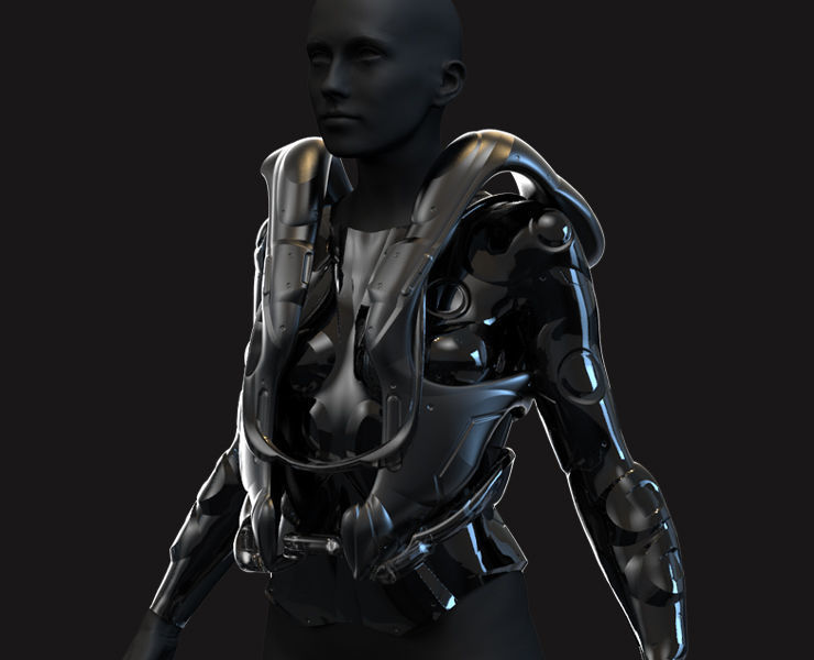27 Female Scifi Suits KitBash with Uvs Plus ZTL LP HP Low-poly 3D model_13