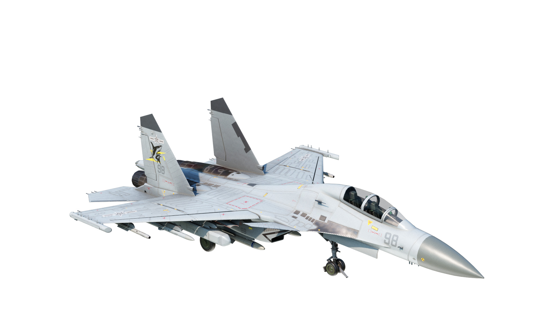 PLAN Shenyang J15D J-15D Shipborne fighter jets Low-poly 3D model_10