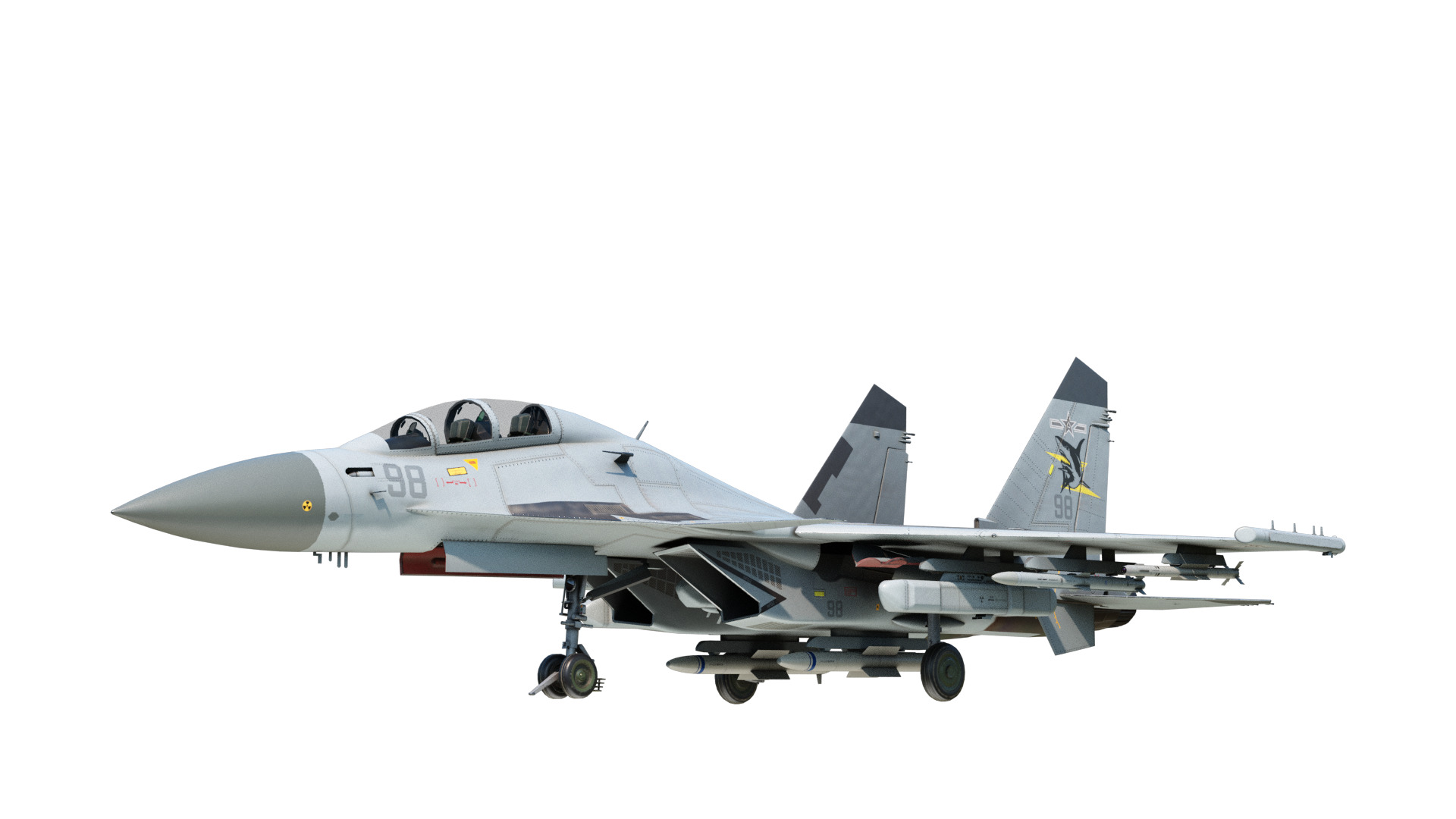 PLAN Shenyang J15D J-15D Shipborne fighter jets Low-poly 3D model_3