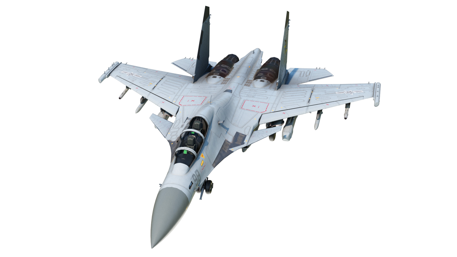 PLAN Shenyang J15D J-15D Shipborne fighter jets Low-poly 3D model_6