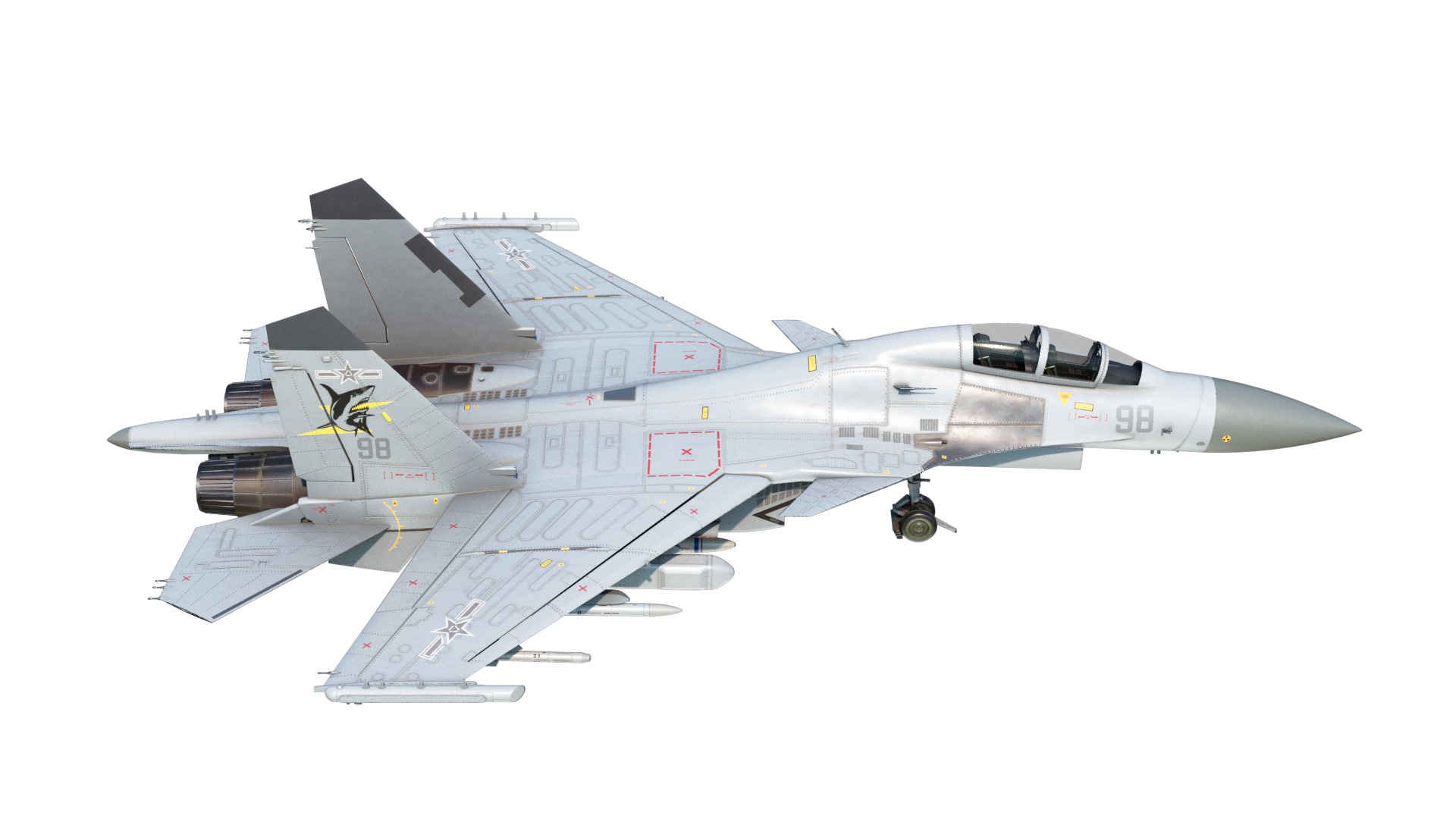 PLAN Shenyang J15D J-15D Shipborne fighter jets Low-poly 3D model_7