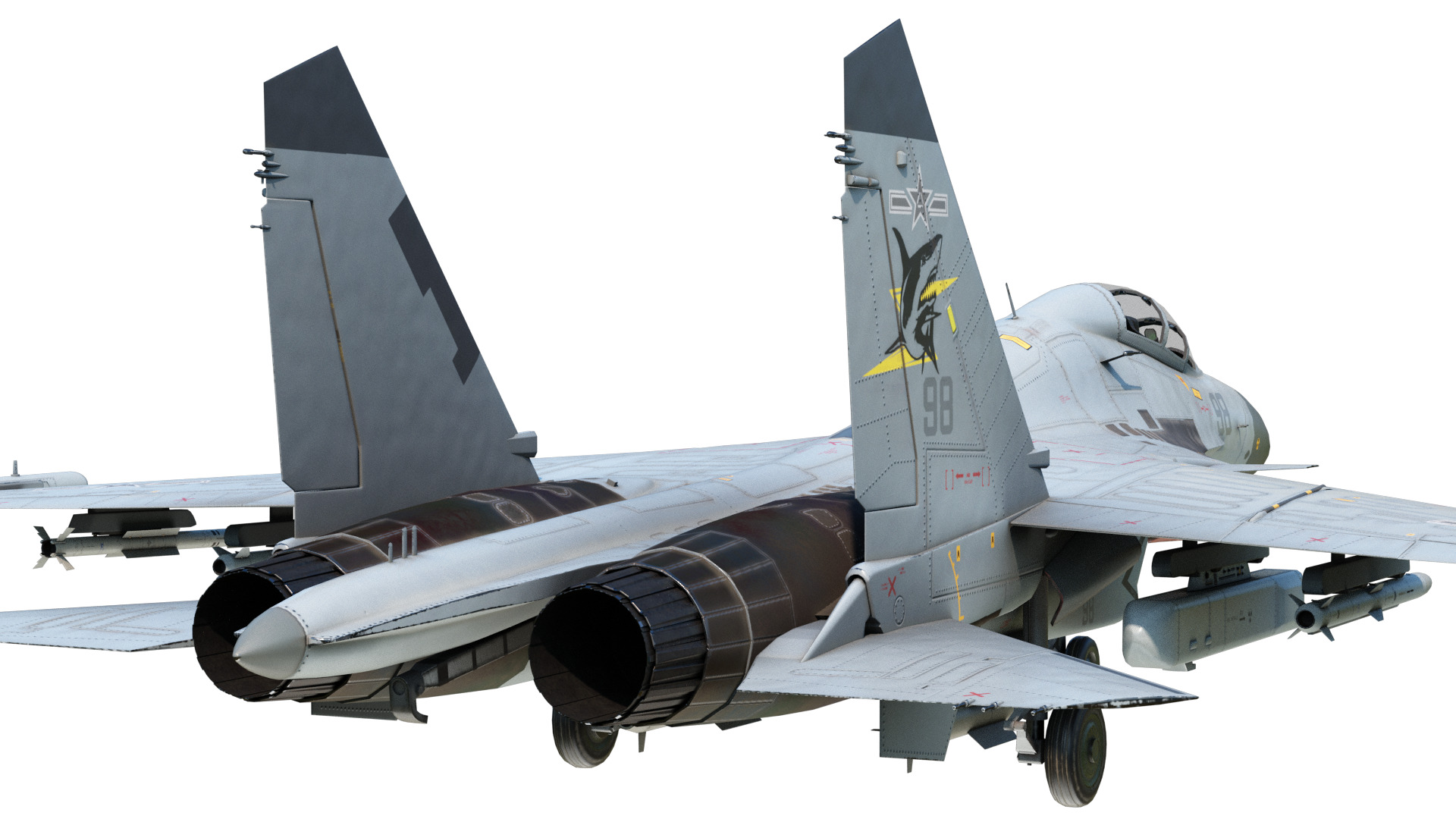 PLAN Shenyang J15D J-15D Shipborne fighter jets Low-poly 3D model_16