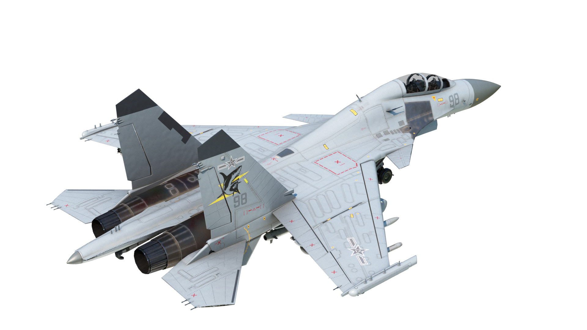 PLAN Shenyang J15D J-15D Shipborne fighter jets Low-poly 3D model_4
