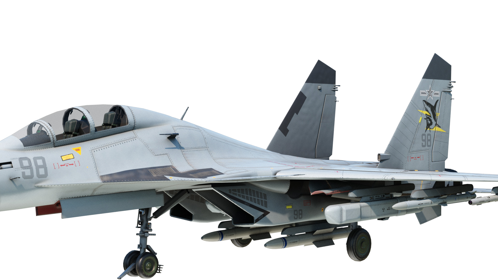 PLAN Shenyang J15D J-15D Shipborne fighter jets Low-poly 3D model_17