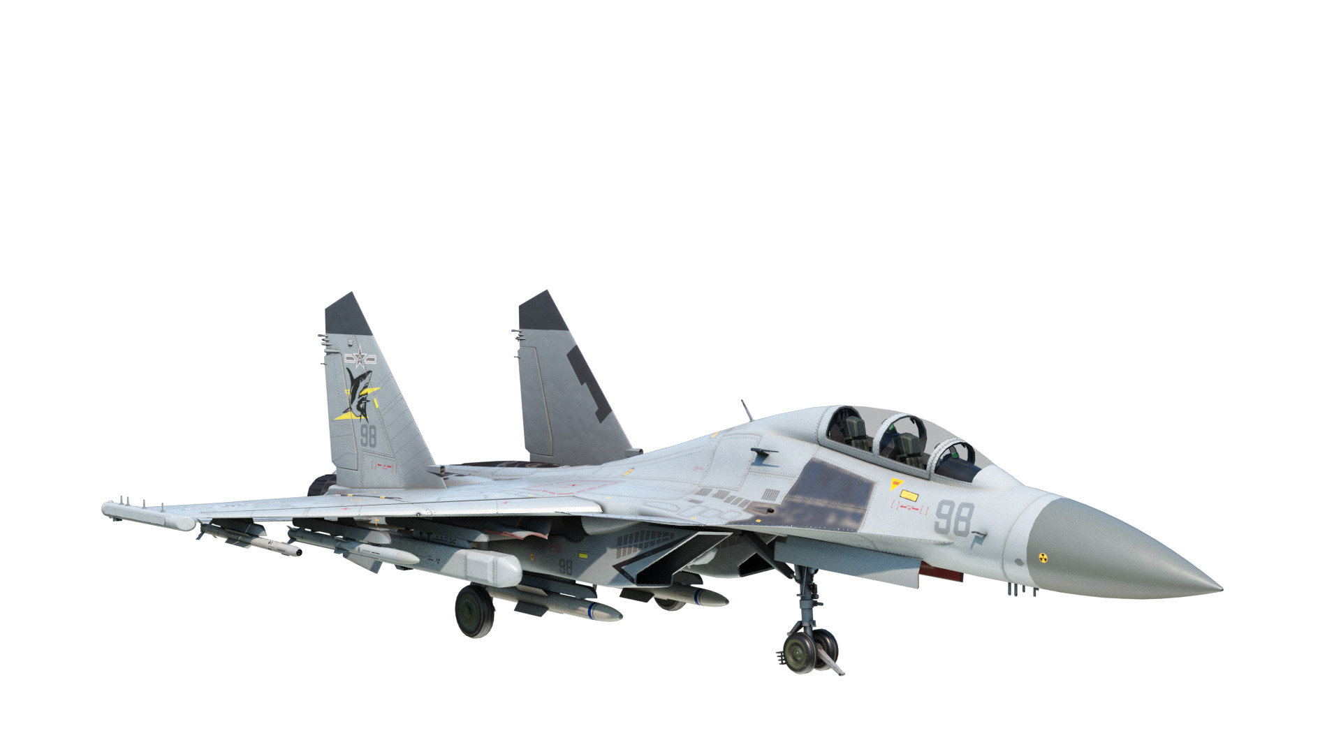 PLAN Shenyang J15D J-15D Shipborne fighter jets Low-poly 3D model_2