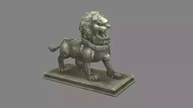 Stone lion sculpture - Lion dance