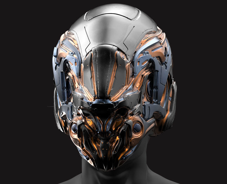20 Scifi Helmets with Textures Ready for Games and 3D Softwares Low-poly 3D model_9