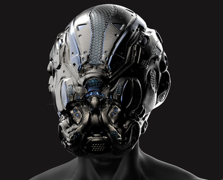 20 Scifi Helmets with Textures Ready for Games and 3D Softwares Low-poly 3D model_6