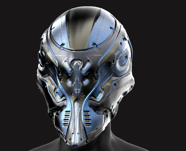 20 Scifi Helmets with Textures Ready for Games and 3D Softwares Low-poly 3D model_12