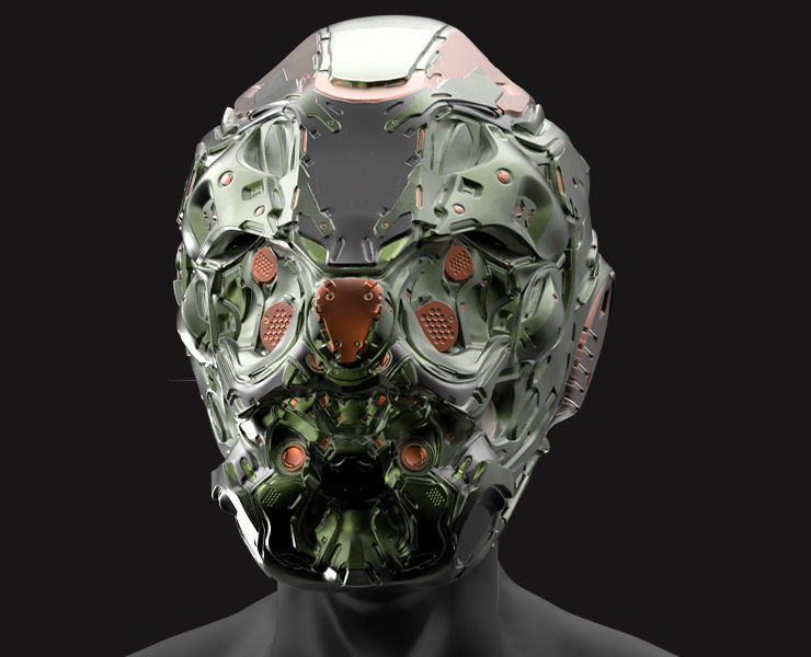 20 Scifi Helmets with Textures Ready for Games and 3D Softwares Low-poly 3D model_8