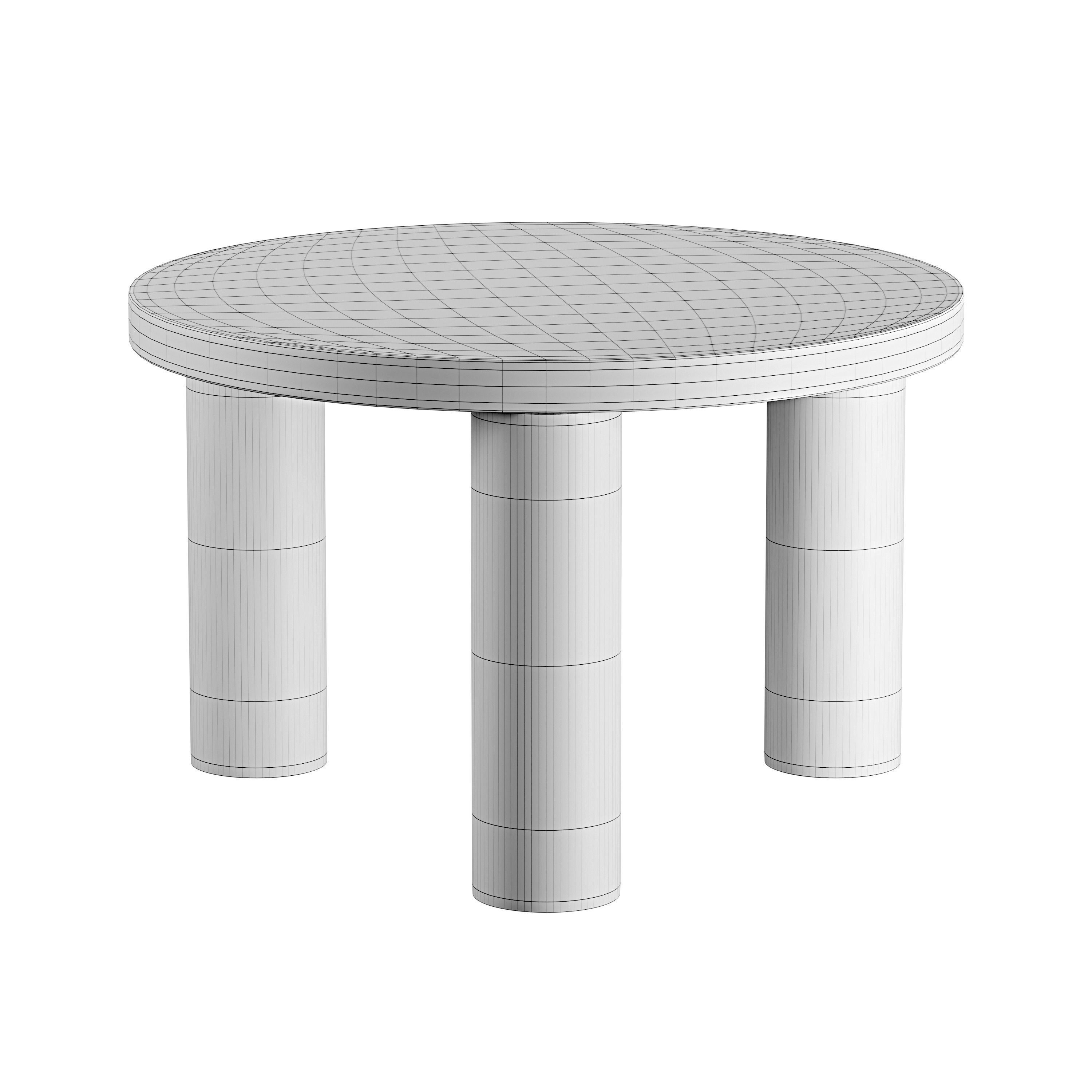 Post small coffee table Low-poly 3D model_3