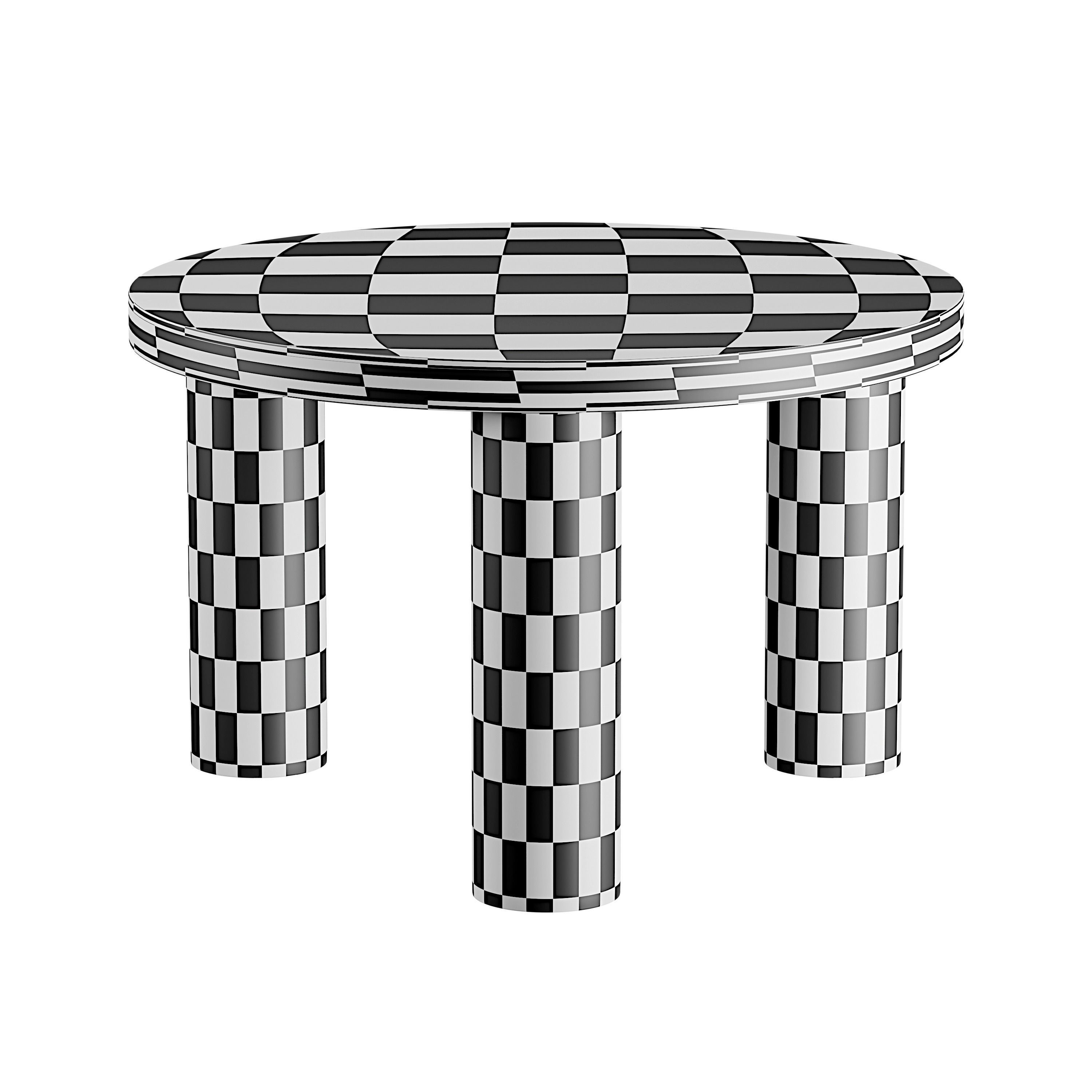Post small coffee table Low-poly 3D model_4