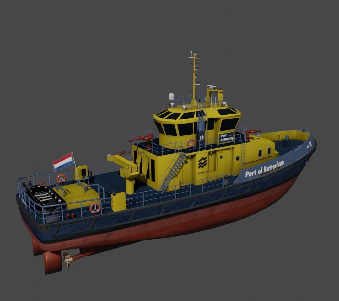 RPA12 tugboat Low-poly 3D model_6