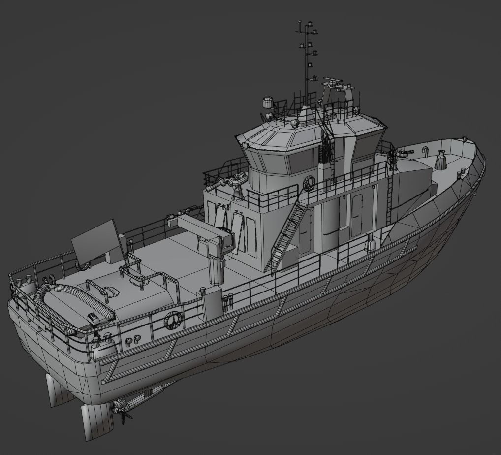 RPA12 tugboat Low-poly 3D model_10