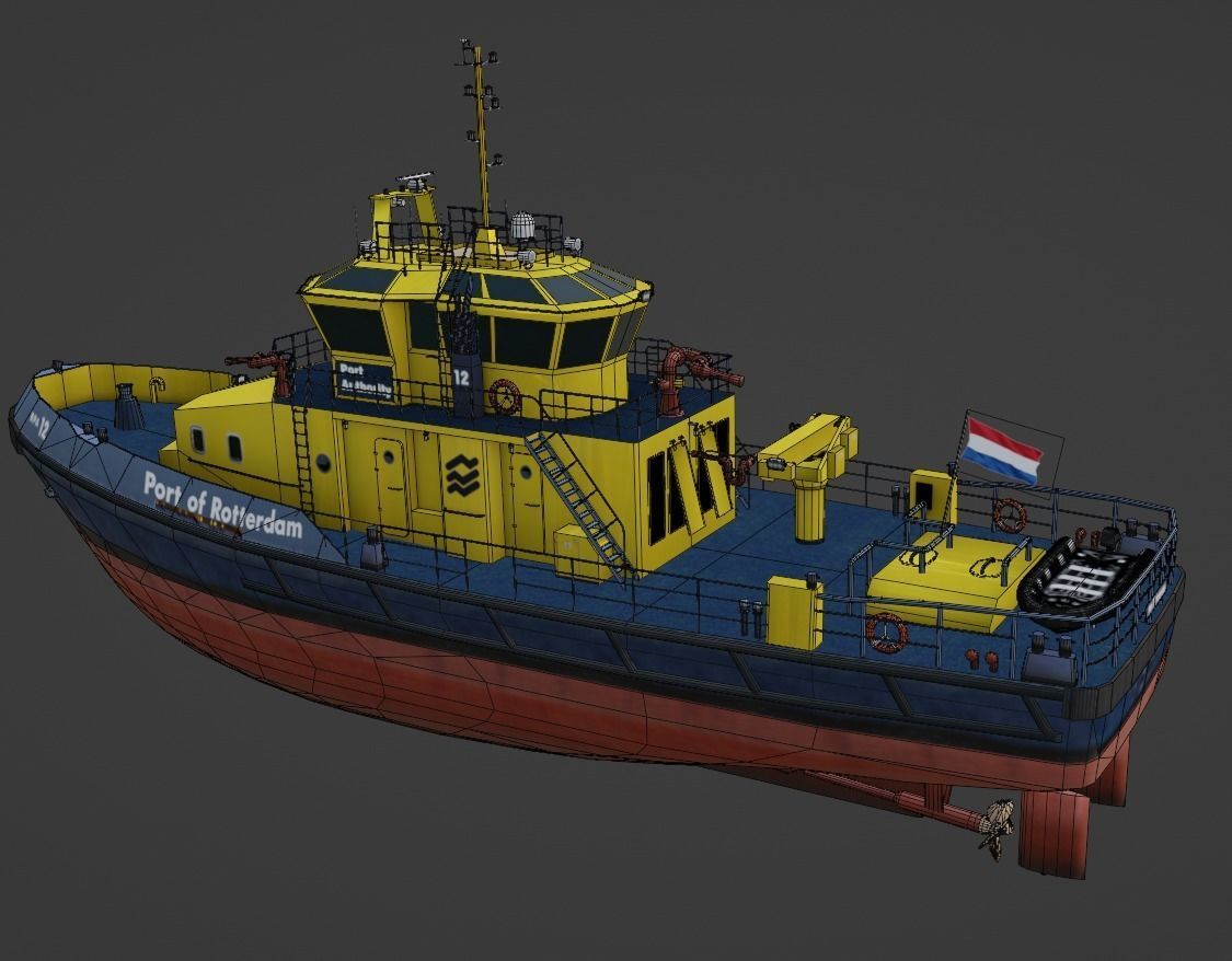 RPA12 tugboat Low-poly 3D model_3