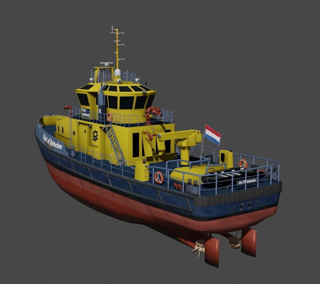 RPA12 tugboat Low-poly 3D model_2
