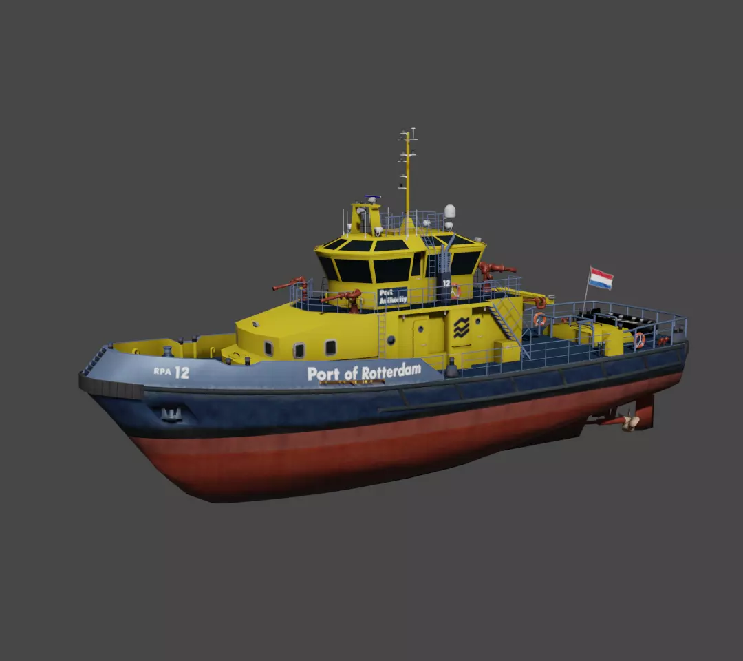 RPA12 tugboat Low-poly 3D model_0