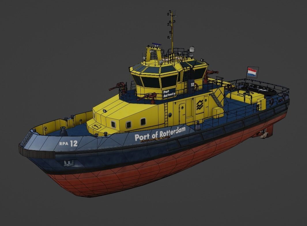 RPA12 tugboat Low-poly 3D model_4