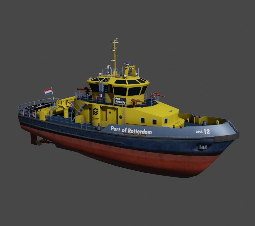 RPA12 tugboat Low-poly 3D model_7