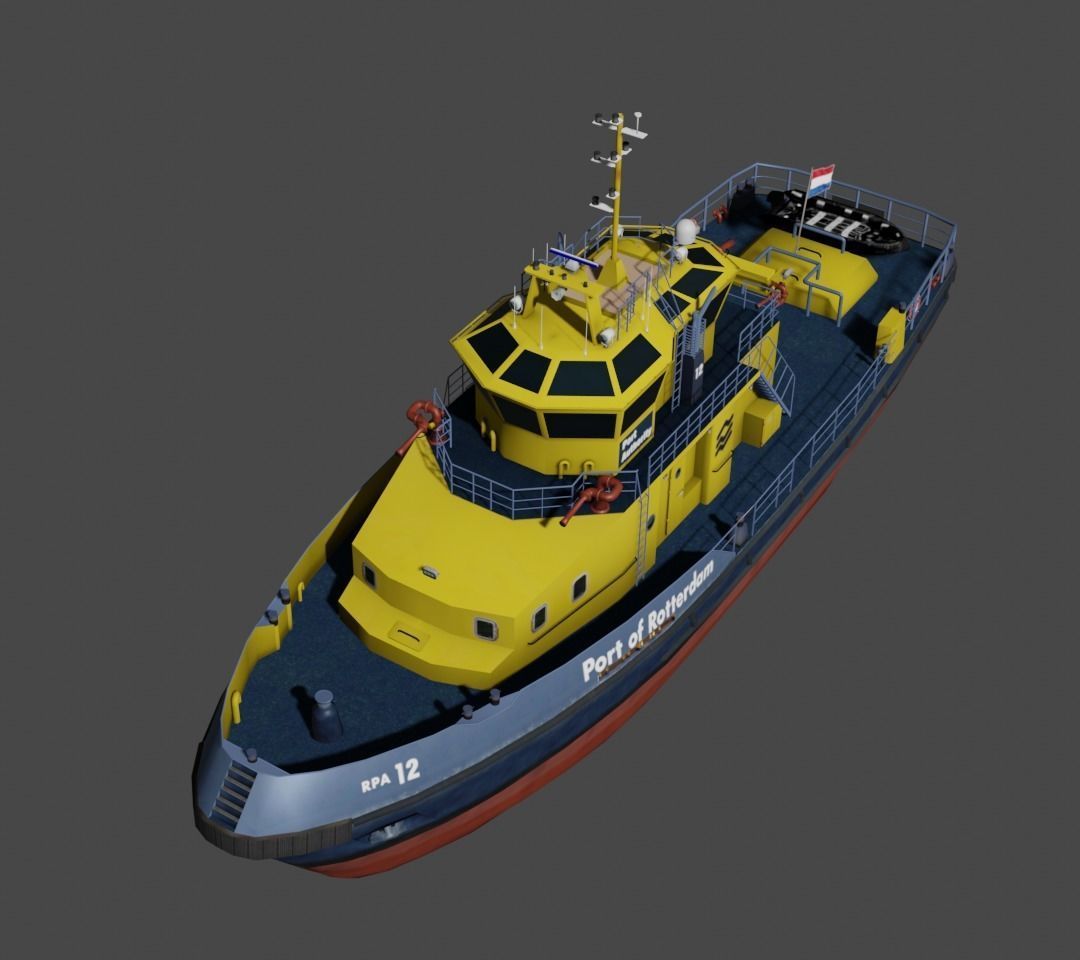 RPA12 tugboat Low-poly 3D model_1