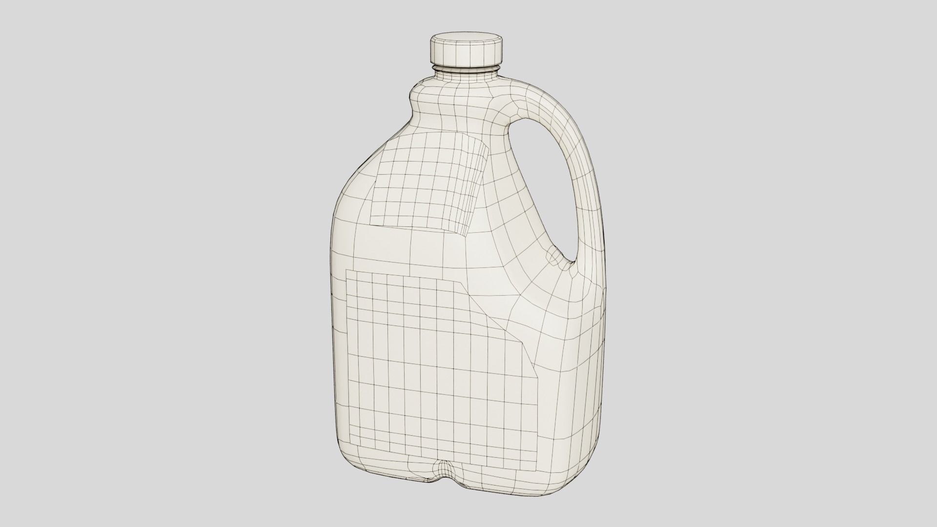 Milk bottle Low-poly 3D model_3