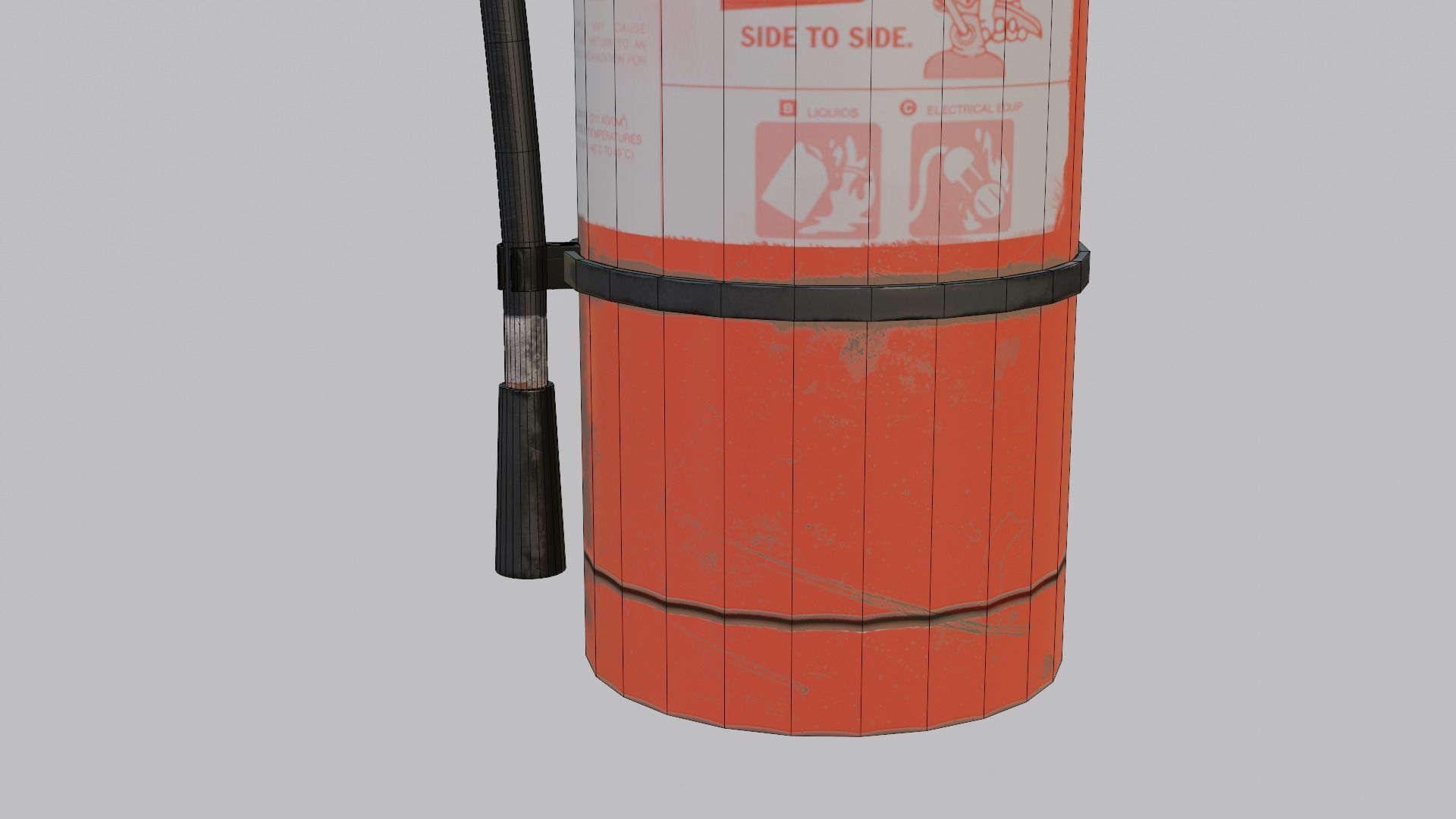 Damaged Fire Extinguisher Low-poly 3D model_13