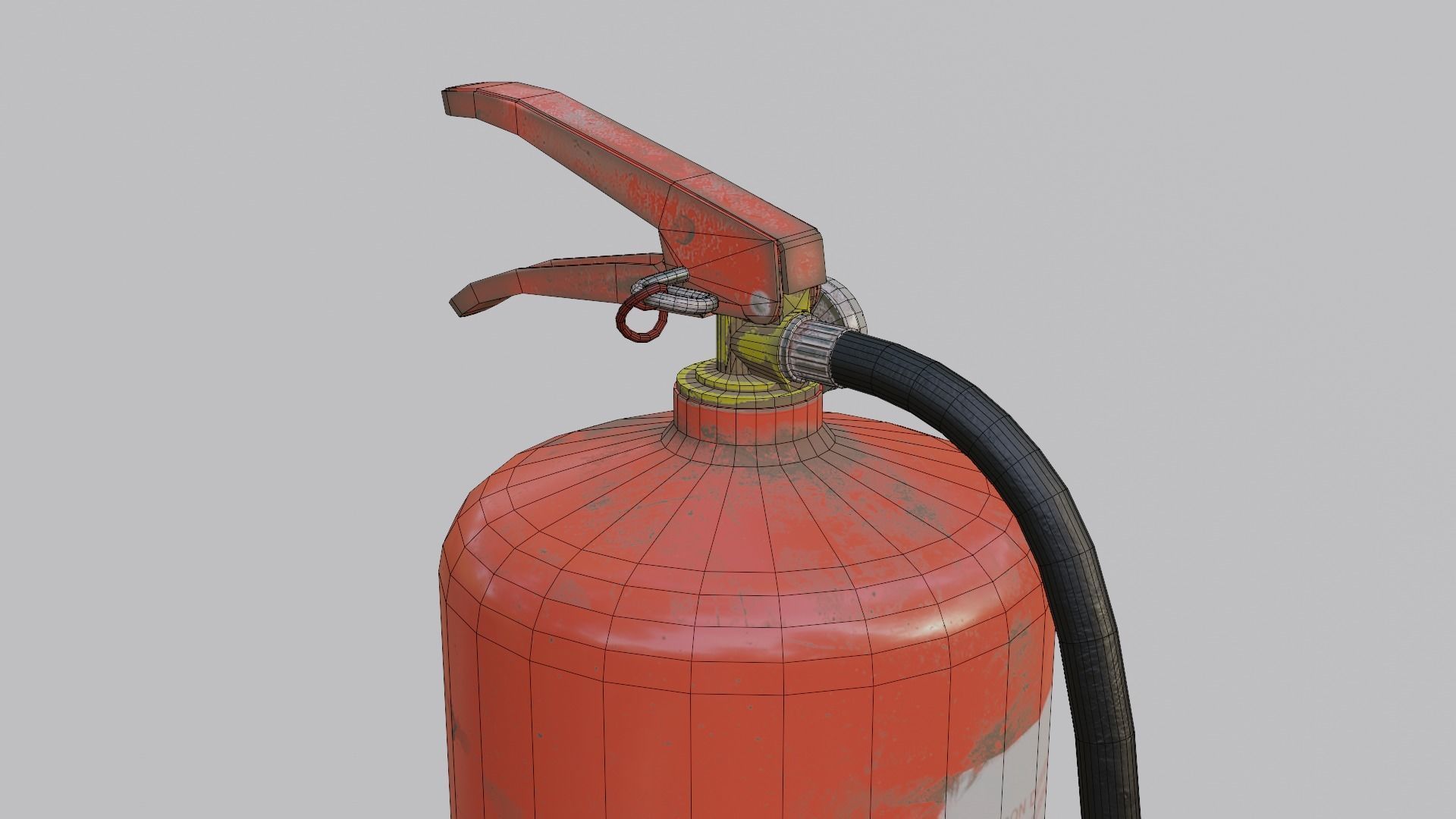 Damaged Fire Extinguisher Low-poly 3D model_8