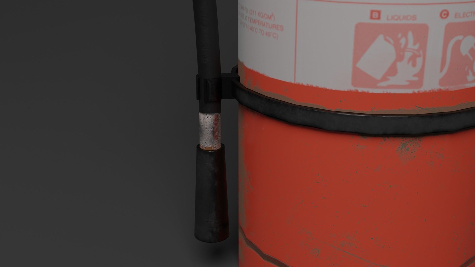 Damaged Fire Extinguisher Low-poly 3D model_12