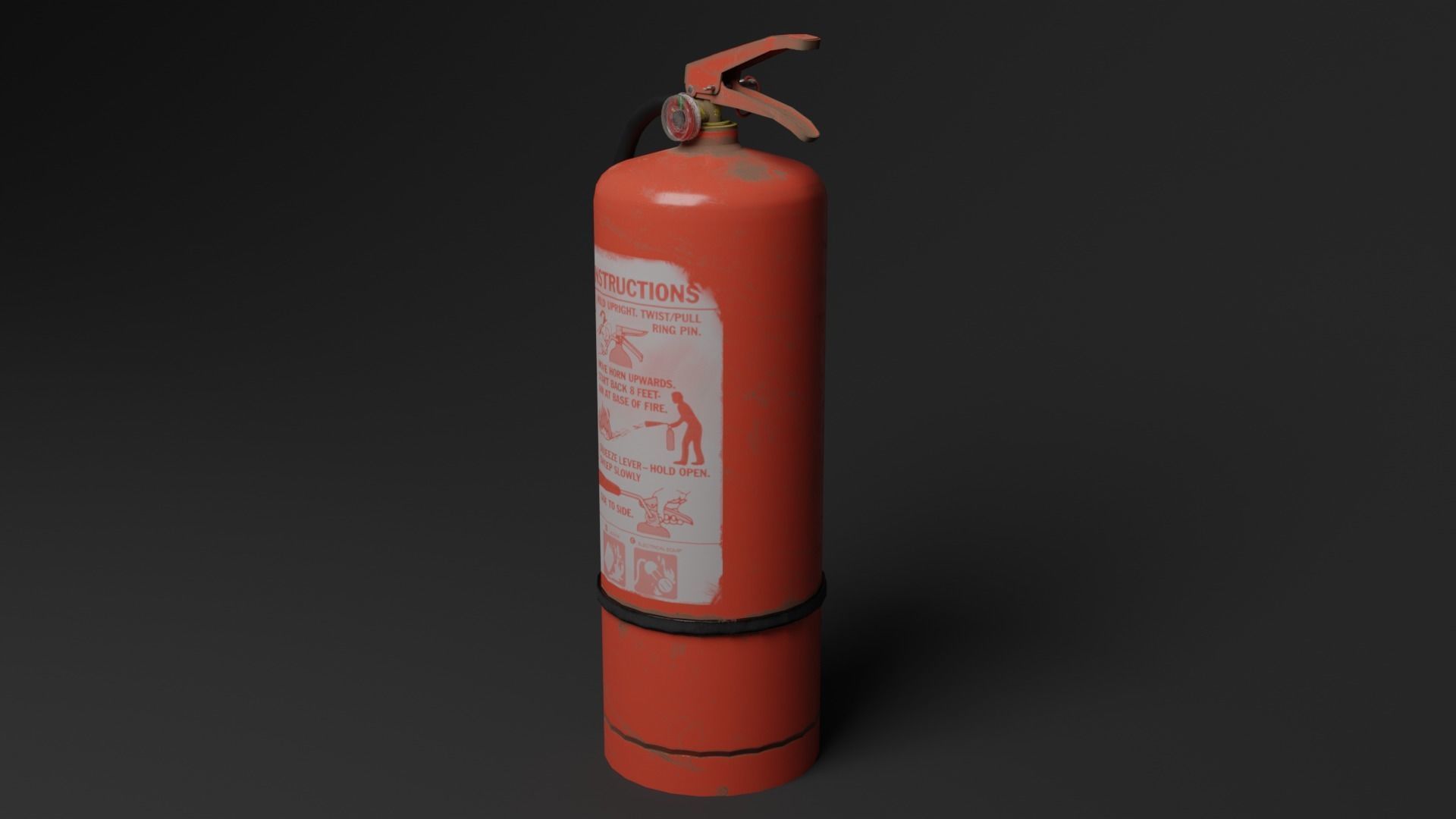 Damaged Fire Extinguisher Low-poly 3D model_11