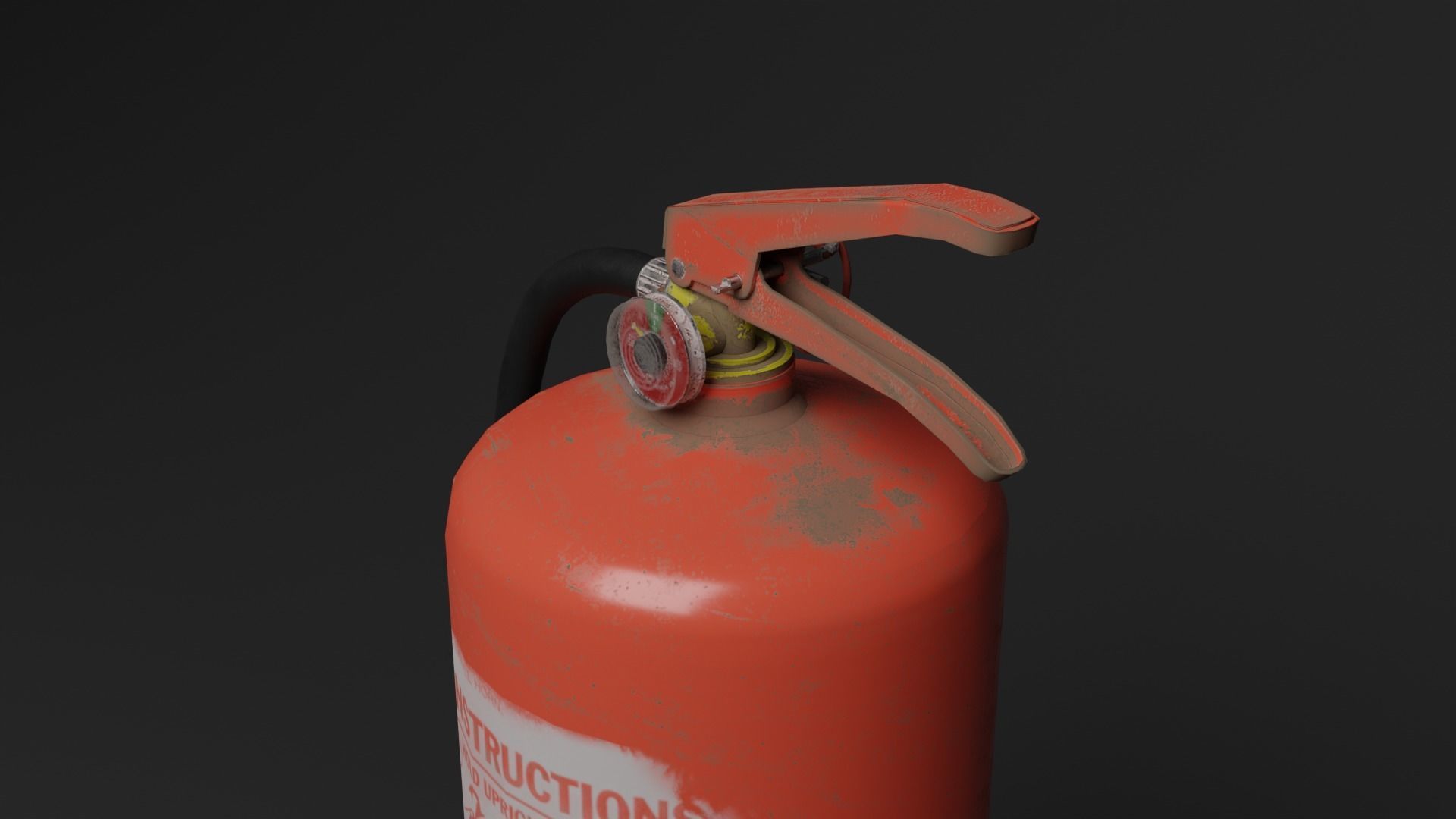 Damaged Fire Extinguisher Low-poly 3D model_10