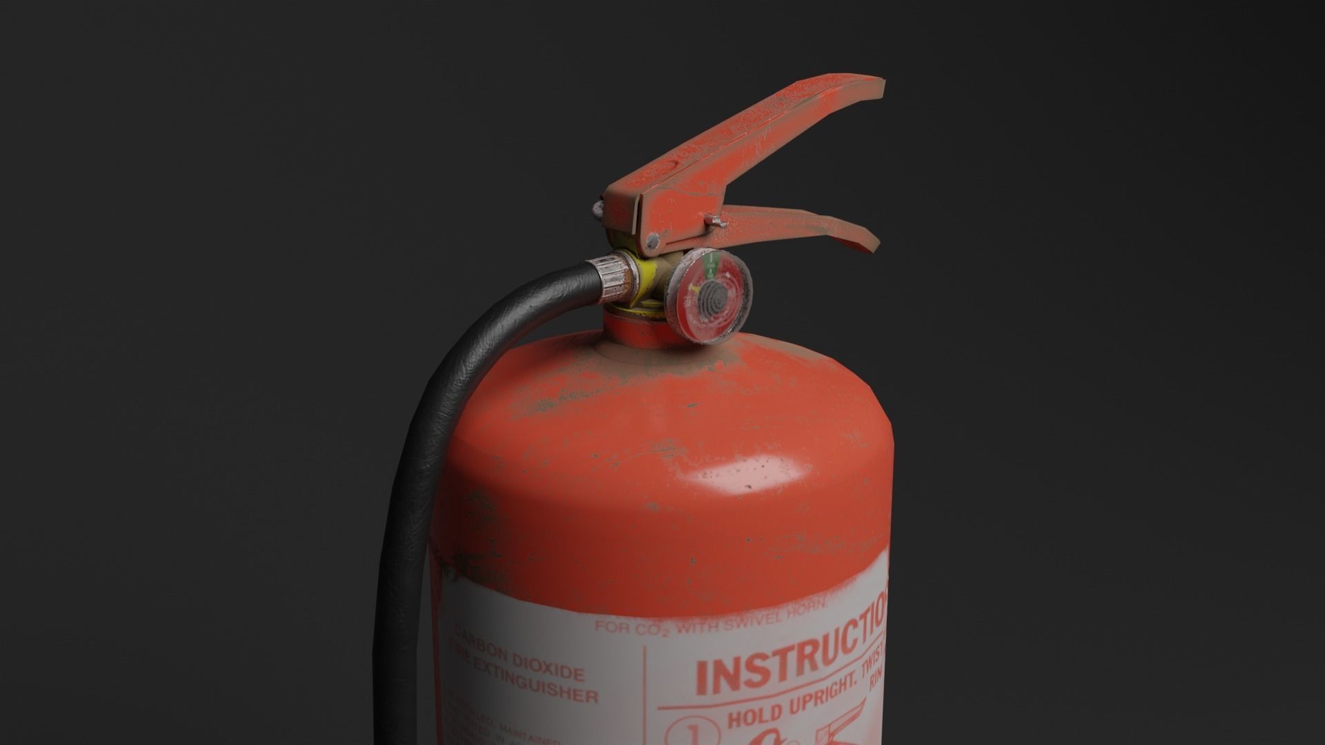 Damaged Fire Extinguisher Low-poly 3D model_5