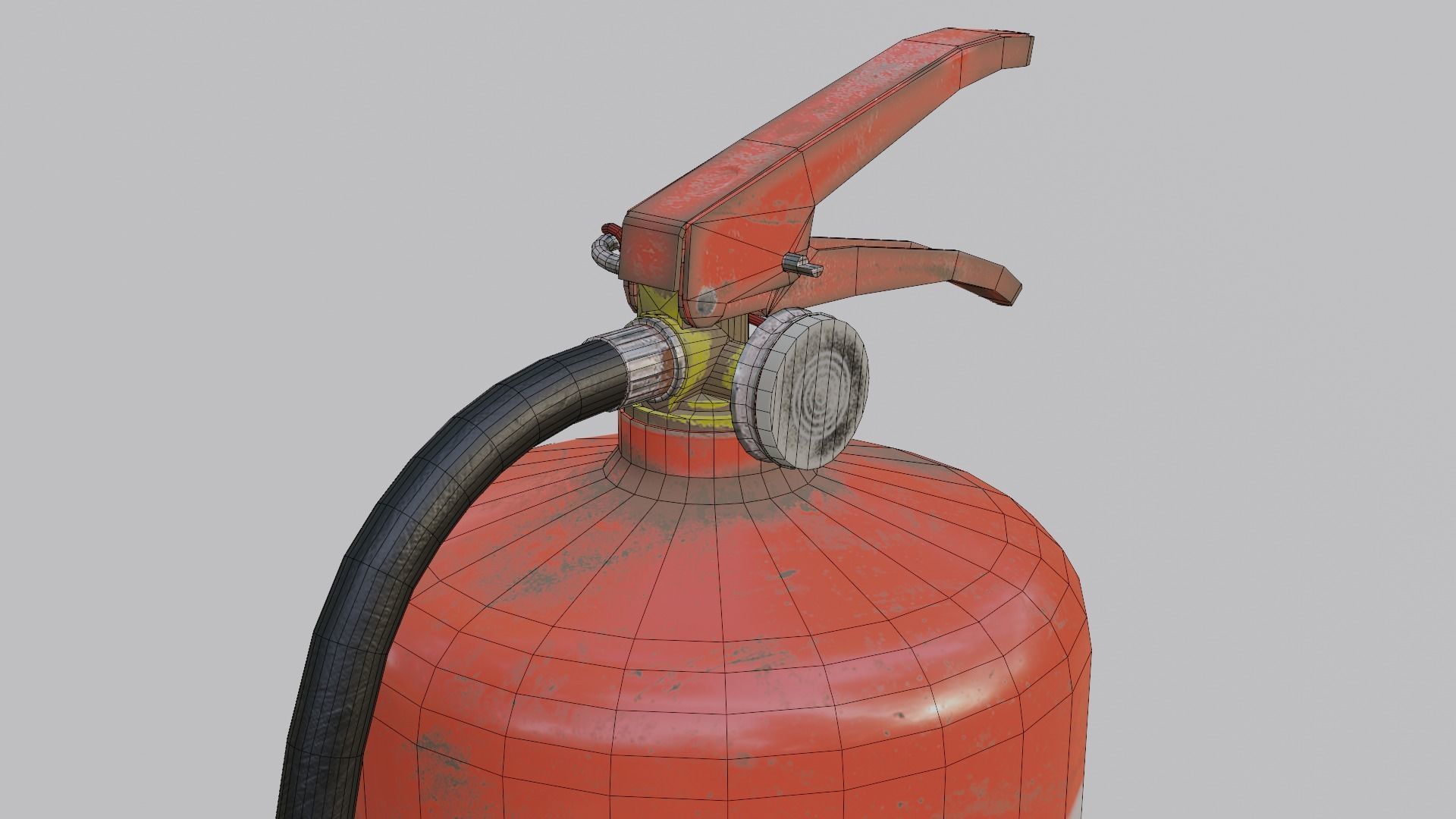 Damaged Fire Extinguisher Low-poly 3D model_6