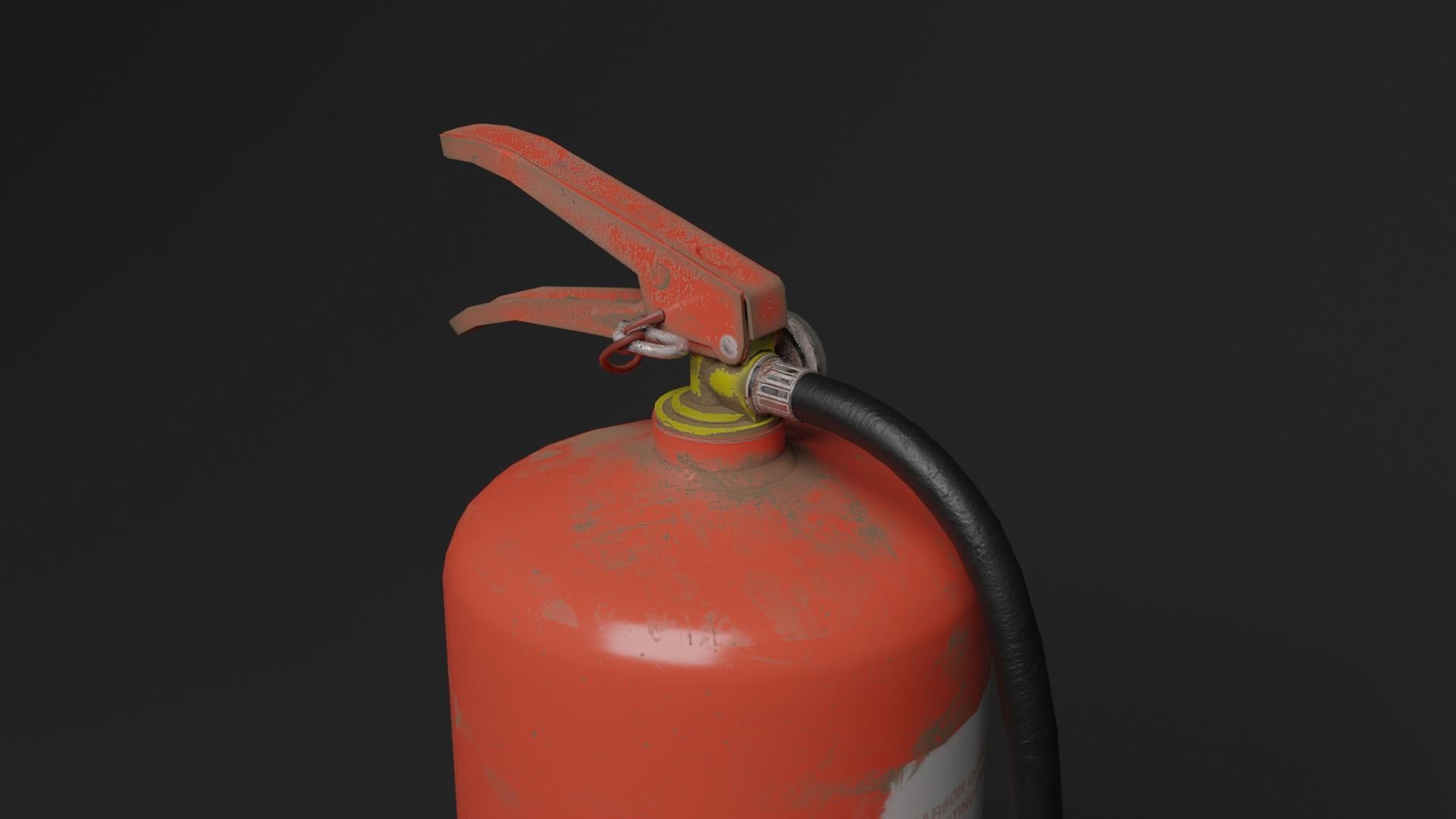 Damaged Fire Extinguisher Low-poly 3D model_7