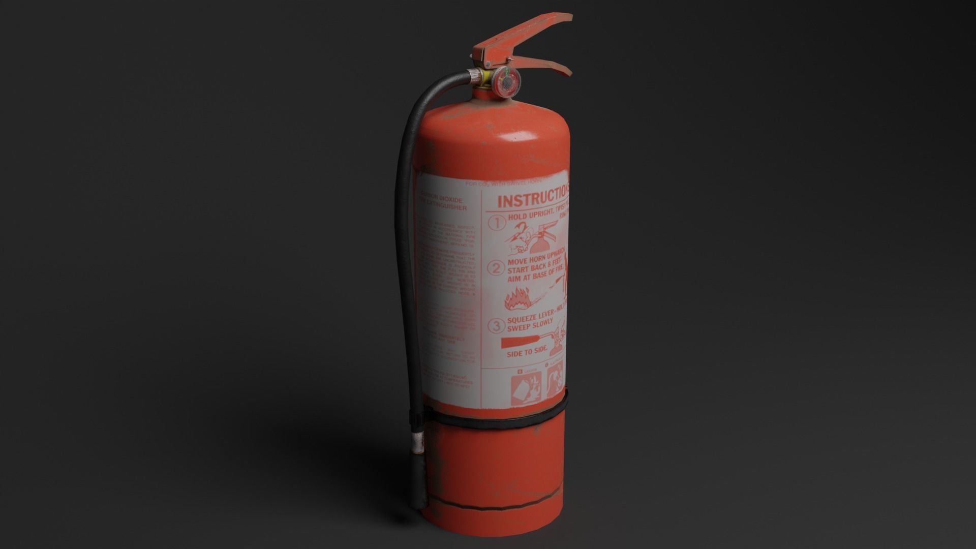 Damaged Fire Extinguisher Low-poly 3D model_9